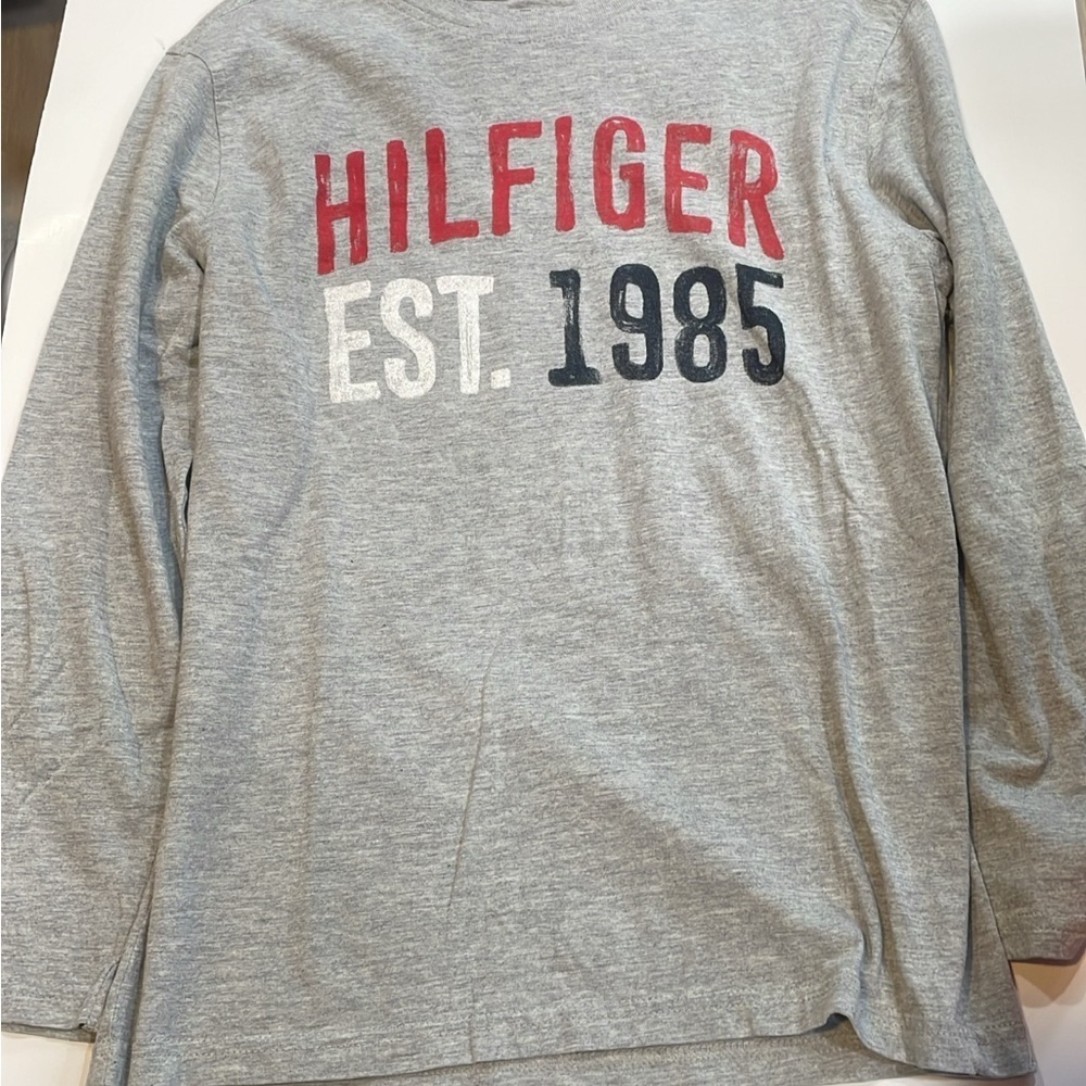 Tommy Hilfiger Gray Graphic Long Sleeve Tee